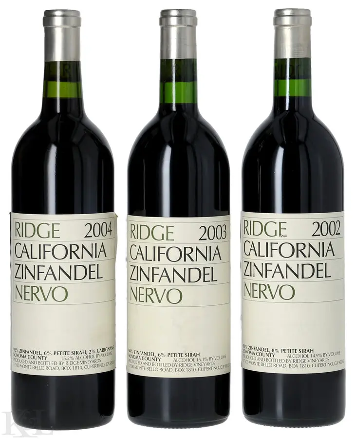 Ridge Vineyards "Nervo" Sonoma County Zinfandel Vertical